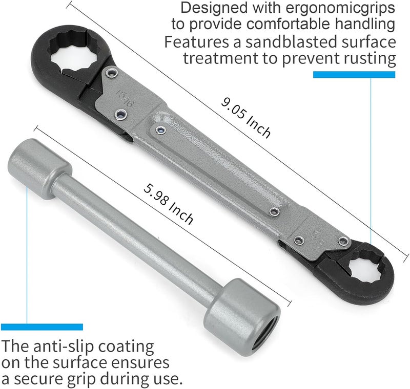 Holdly Plumbing Tools Angle Stop Wrench Kit – Adjustable Wrench Professional Plumber Tools for Installing New Compression Angle Stops and Removing Compression Rings-Silver Tool Kit - Image 2